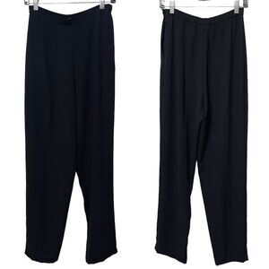 FRANK USHER Crepe Minimalist Black Pants 8